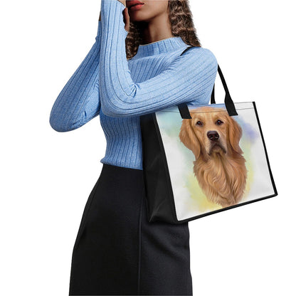 Golden Retriever Portrait Print Canvas Tote Bag