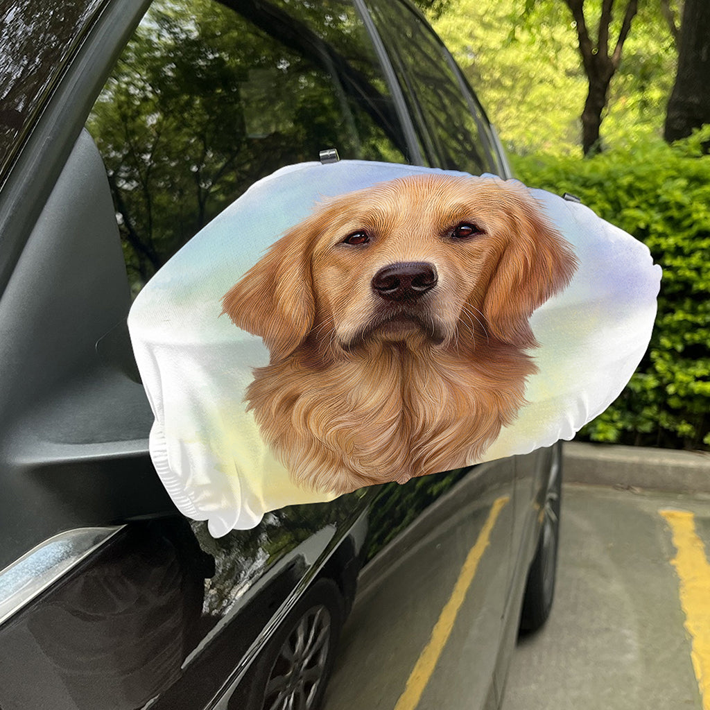 Golden Retriever Portrait Print Car Side Mirror Covers