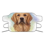 Golden Retriever Portrait Print Car Windshield Snow Cover