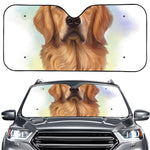 Golden Retriever Portrait Print Car Windshield Sun Shade