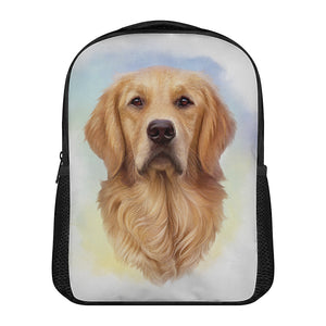 Golden Retriever Portrait Print Casual Backpack