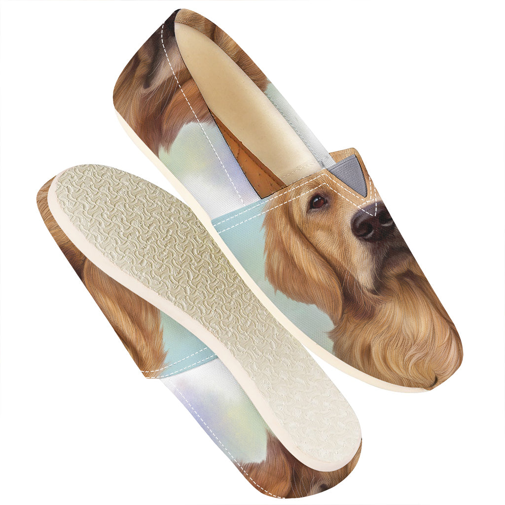 Golden Retriever Portrait Print Casual Shoes