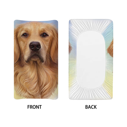 Golden Retriever Portrait Print Changing Pad Cover