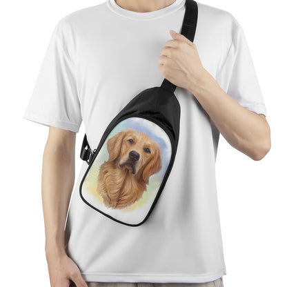 Golden Retriever Portrait Print Chest Bag