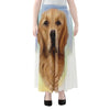 Golden Retriever Portrait Print Chiffon Maxi Skirt