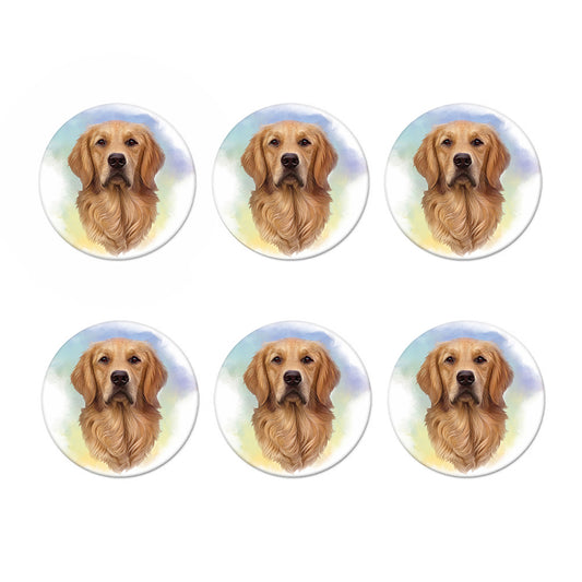 Golden Retriever Portrait Print Coaster Set