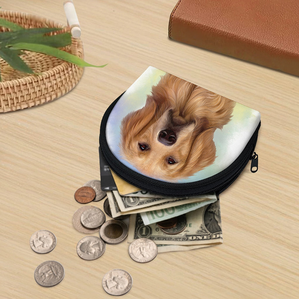 Golden Retriever Portrait Print Coin Purse