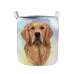 Golden Retriever Portrait Print Collapsible Laundry Basket