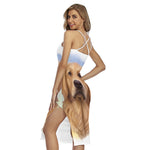 Golden Retriever Portrait Print Cross Back Cami Dress