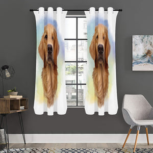 Golden Retriever Portrait Print Curtain