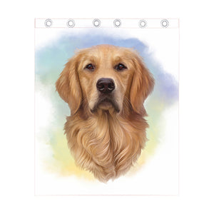 Golden Retriever Portrait Print Curtain