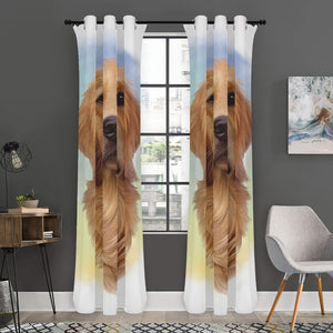 Golden Retriever Portrait Print Curtain