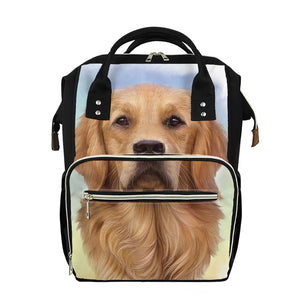 Golden Retriever Portrait Print Diaper Bag