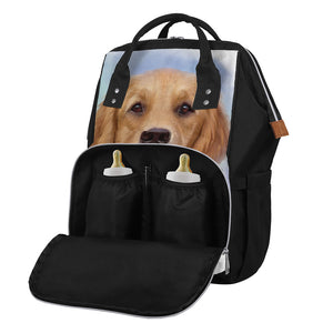 Golden Retriever Portrait Print Diaper Bag