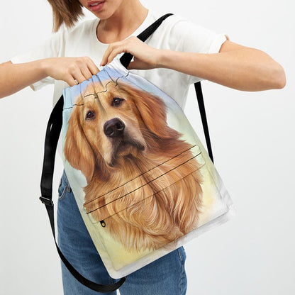 Golden Retriever Portrait Print Drawstring Backpack