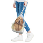 Golden Retriever Portrait Print Drawstring Bag