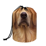 Golden Retriever Portrait Print Drawstring Makeup Bag