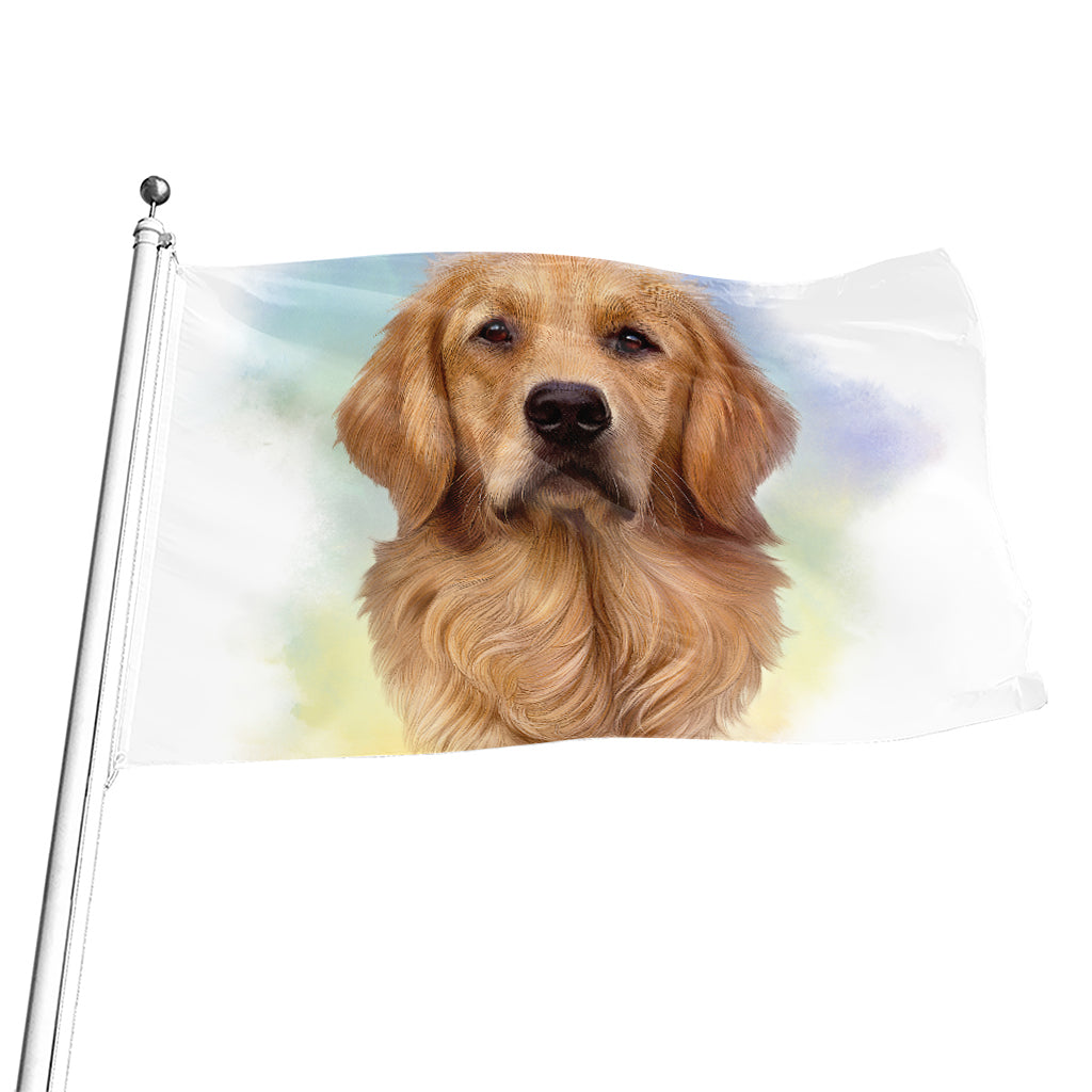 Golden Retriever Portrait Print Flag