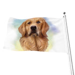 Golden Retriever Portrait Print Flag