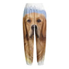 Golden Retriever Portrait Print Fleece Lined Knit Pants