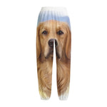 Golden Retriever Portrait Print Fleece Lined Knit Pants