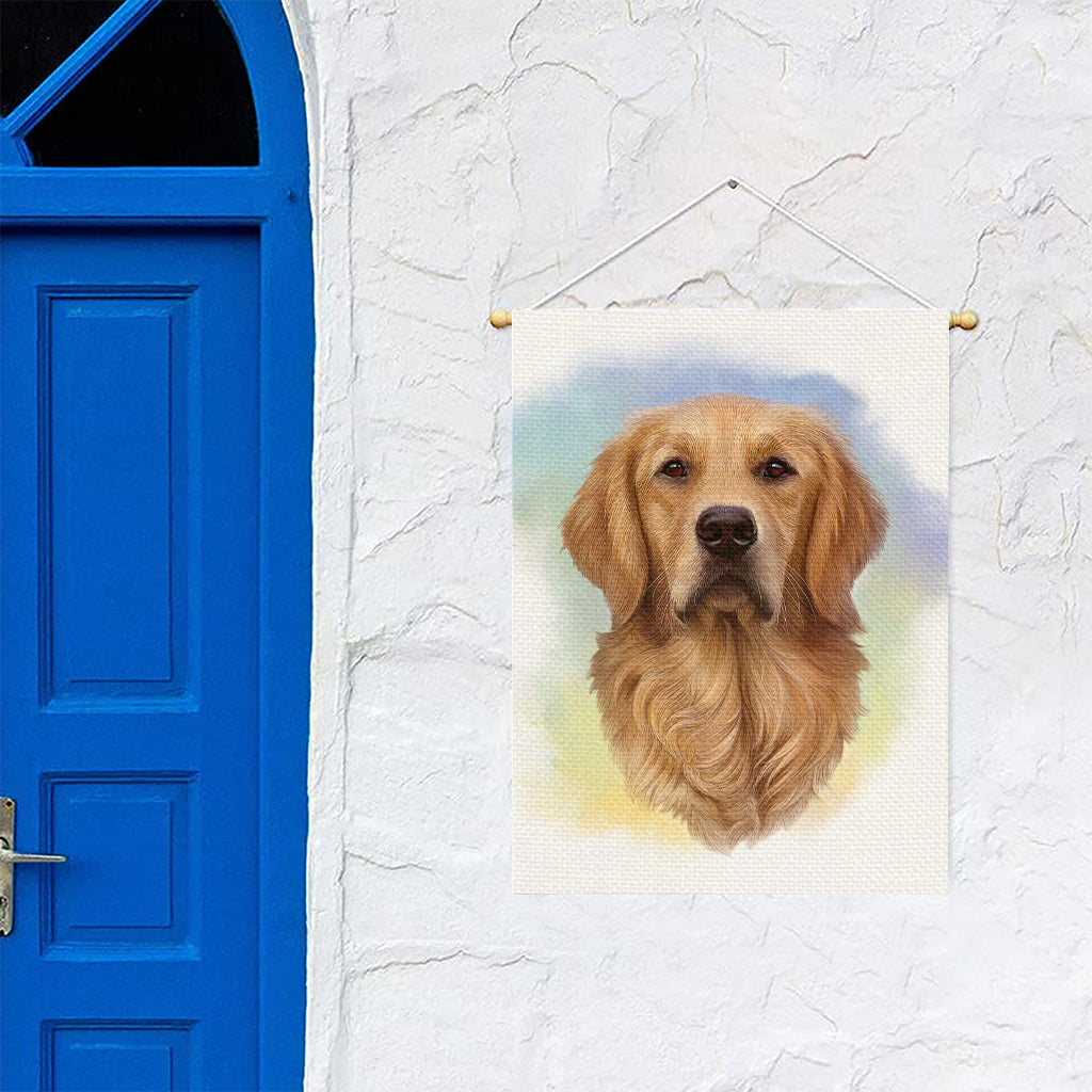 Golden Retriever Portrait Print Garden Flag