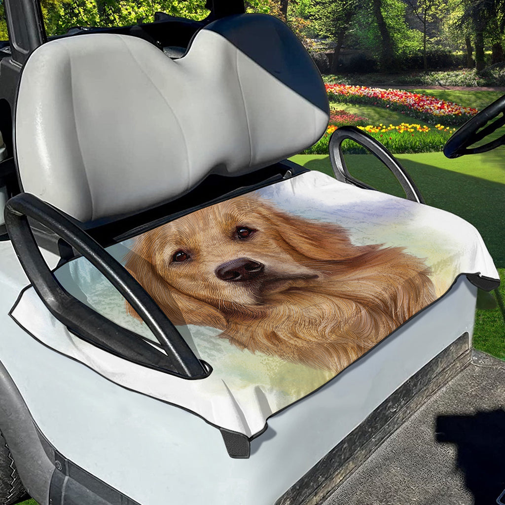 Golden Retriever Portrait Print Golf Cart Seat Cover
