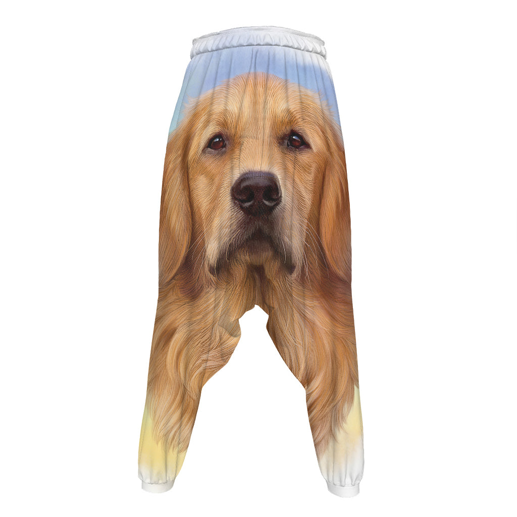 Golden Retriever Portrait Print Hammer Pants