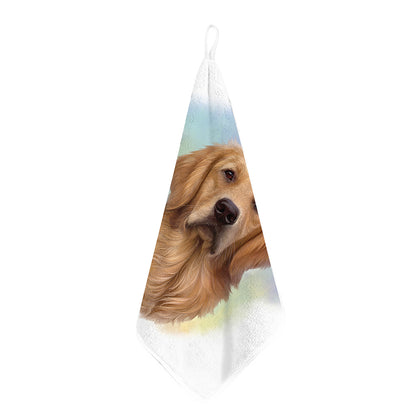 Golden Retriever Portrait Print Hand Towel