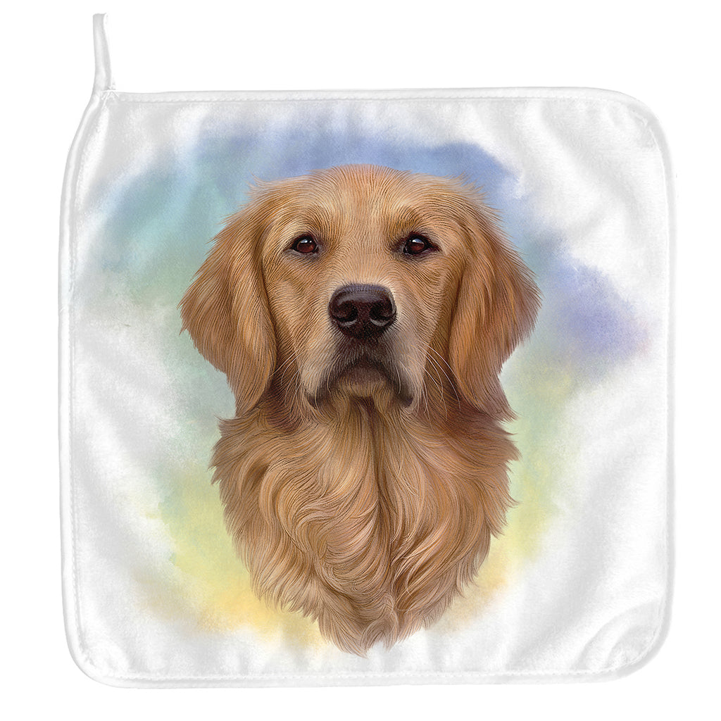 Golden Retriever Portrait Print Hand Towel