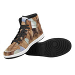 Golden Retriever Portrait Print High Top Leather Sneakers