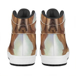 Golden Retriever Portrait Print High Top Leather Sneakers