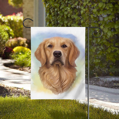 Golden Retriever Portrait Print House Flag