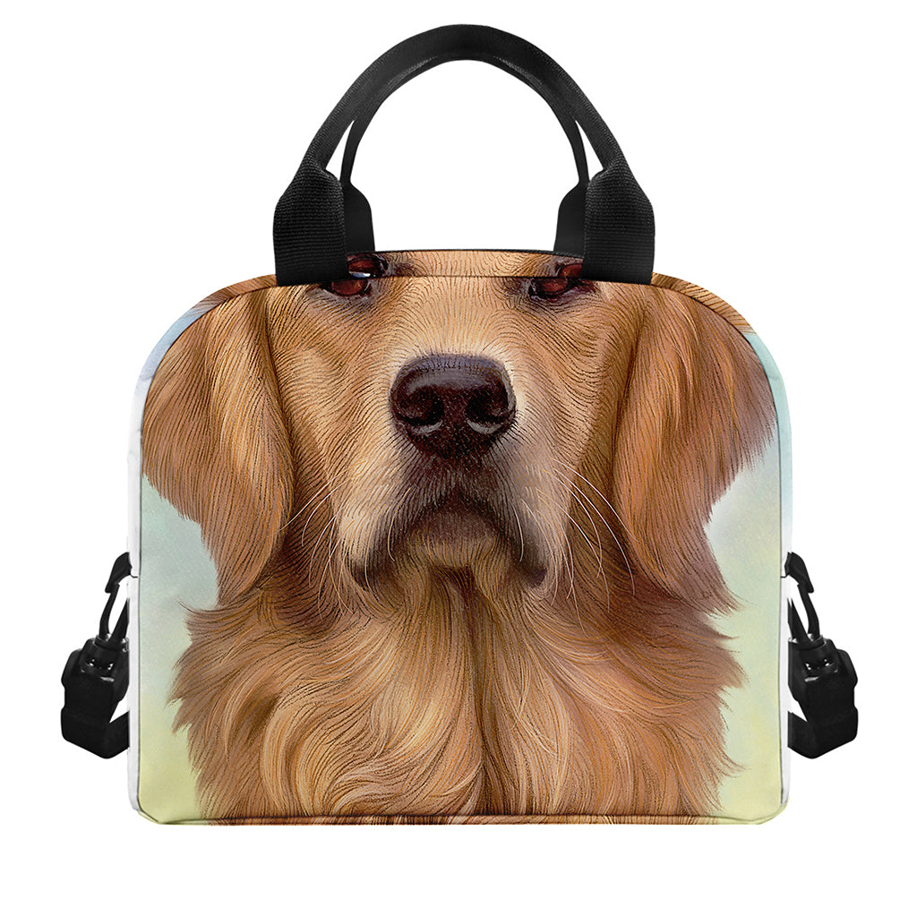 Golden Retriever Portrait Print Insulated Lunch Bag
