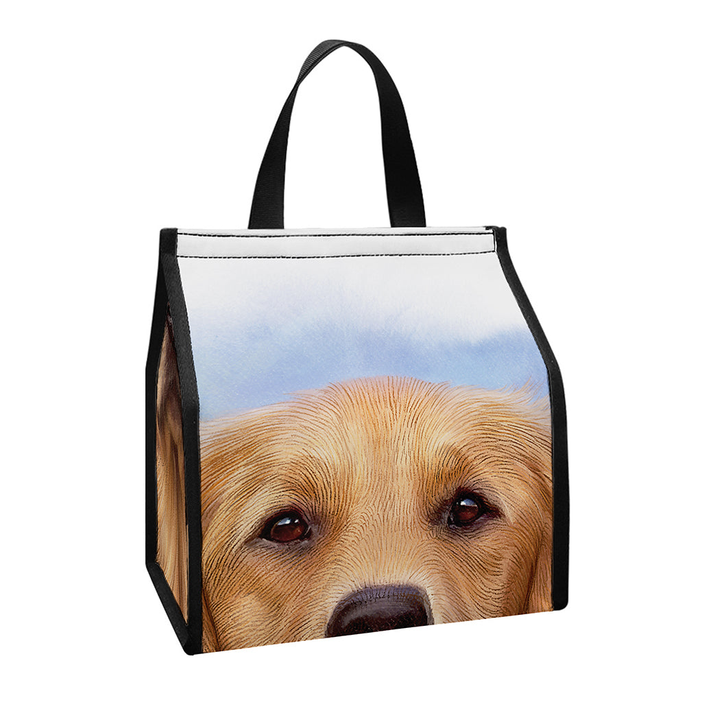 Golden Retriever Portrait Print Insulated Lunch Tote