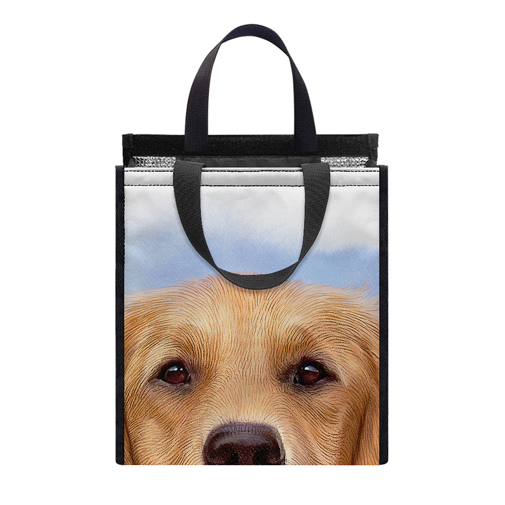 Golden Retriever Portrait Print Insulated Lunch Tote