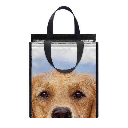Golden Retriever Portrait Print Insulated Lunch Tote