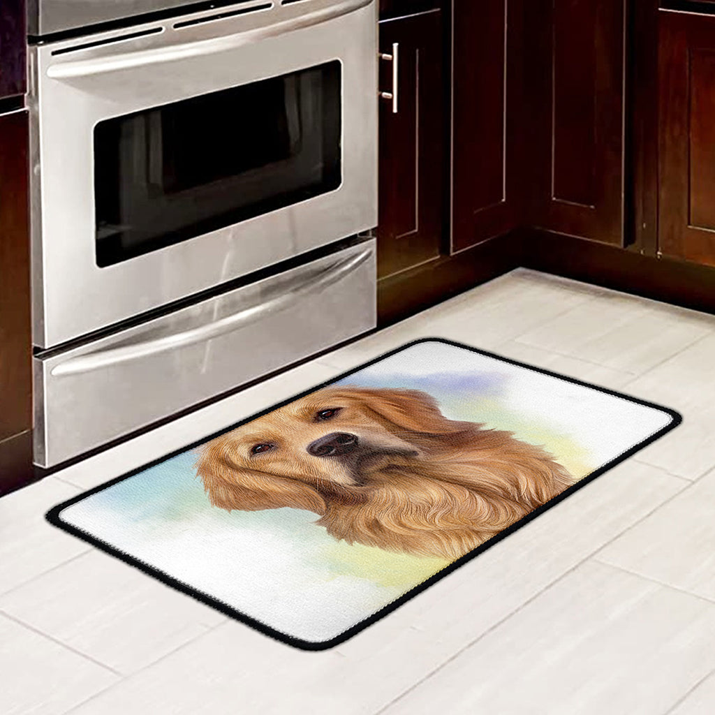 Golden Retriever Portrait Print Kitchen Mat