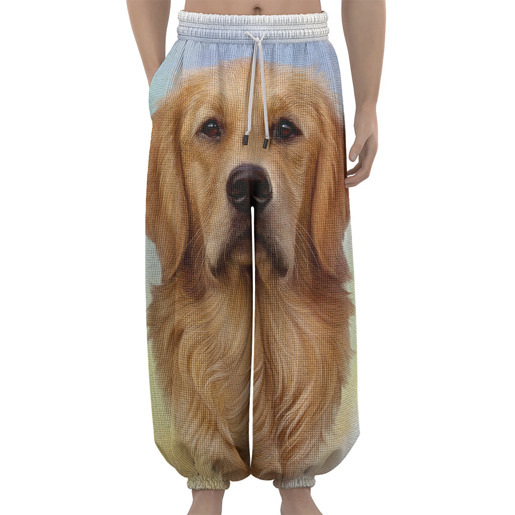 Golden Retriever Portrait Print Lantern Pants