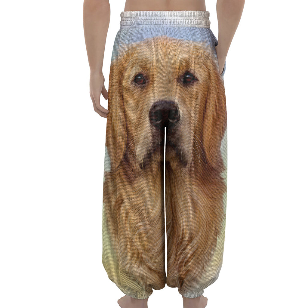 Golden Retriever Portrait Print Lantern Pants