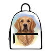 Golden Retriever Portrait Print Leather Backpack