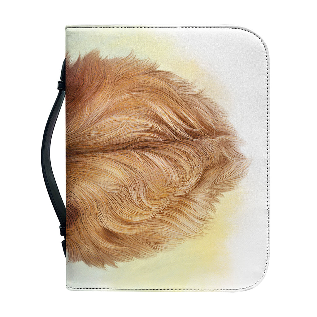 Golden Retriever Portrait Print Leather Bible Cover