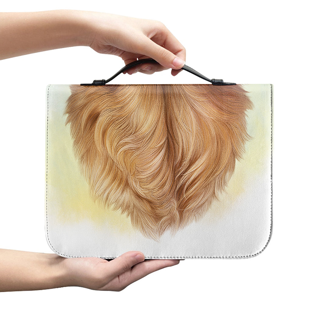 Golden Retriever Portrait Print Leather Bible Cover