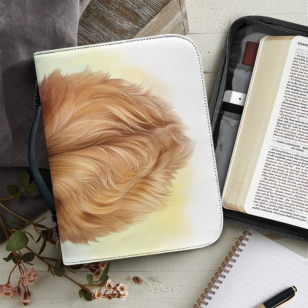 Golden Retriever Portrait Print Leather Bible Cover