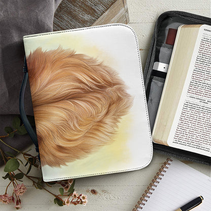 Golden Retriever Portrait Print Leather Bible Cover