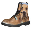 Golden Retriever Portrait Print Lace-Up Boots