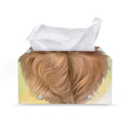 Golden Retriever Portrait Print Leather Tissue Box Cover