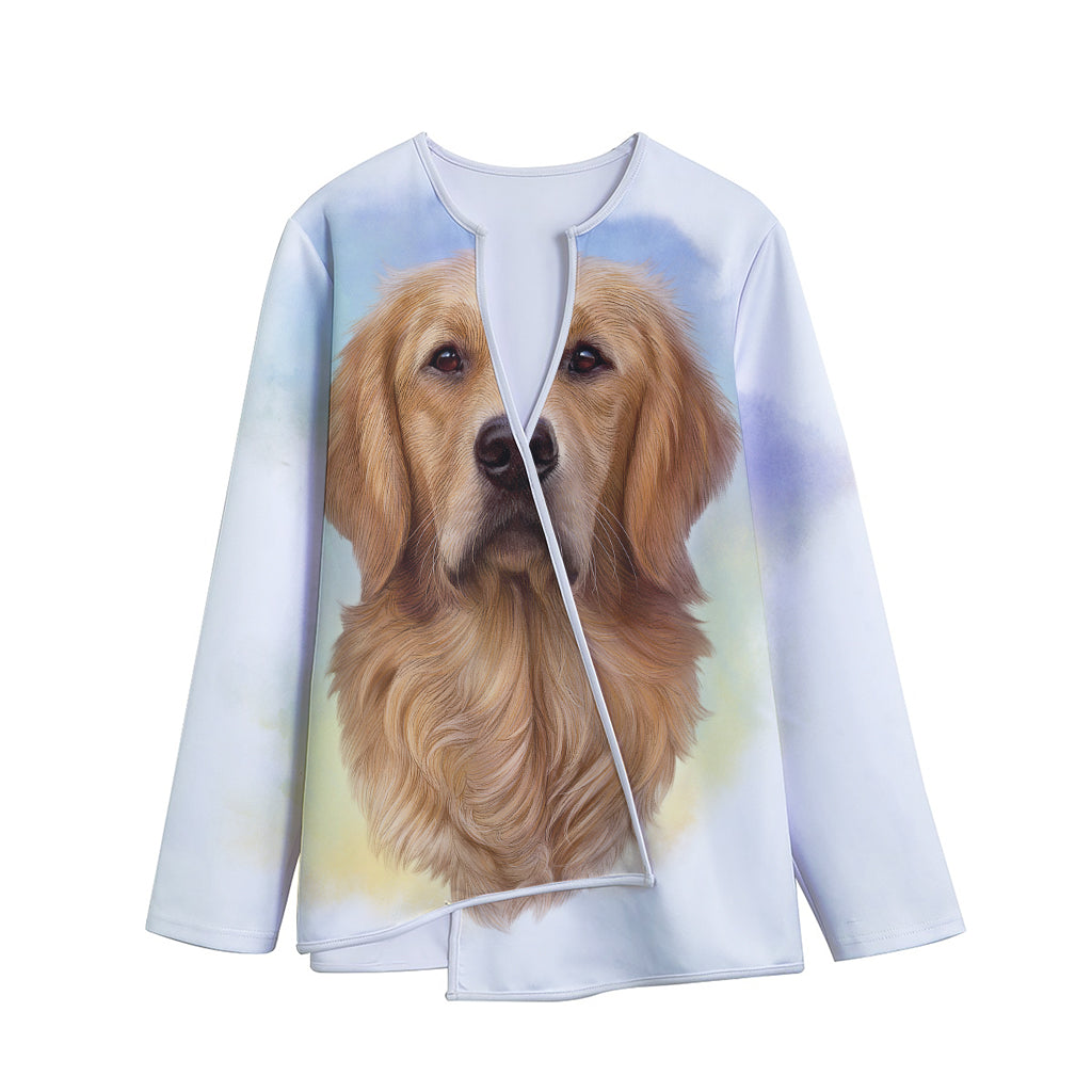 Golden Retriever Portrait Print Long Sleeve Short Coat