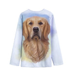 Golden Retriever Portrait Print Long Sleeve Short Coat