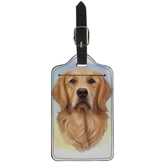Golden Retriever Portrait Print Luggage Tag
